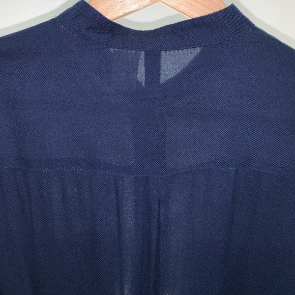 H&M Divided Navy Blue Button Down Tie Shirt Dress - Picture 8 of 8